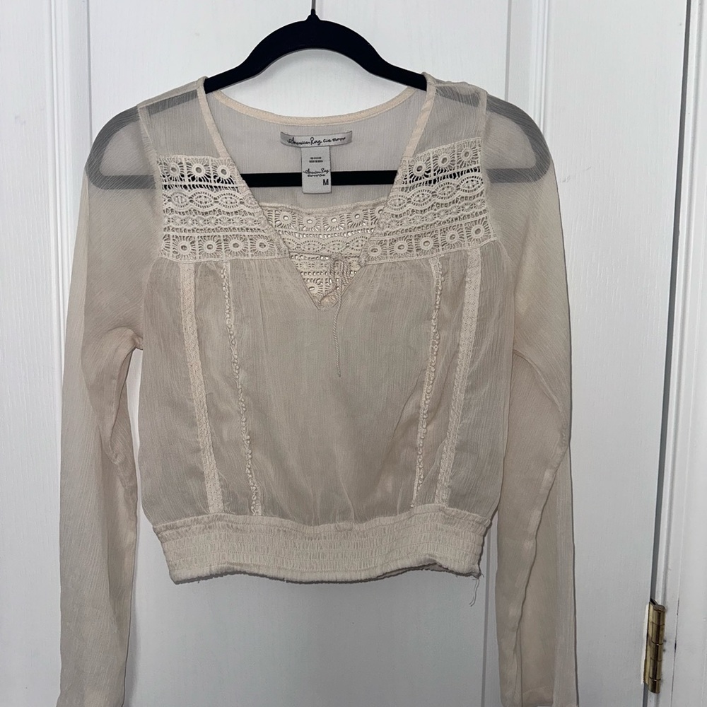 American Rag Cream Lace Blouse